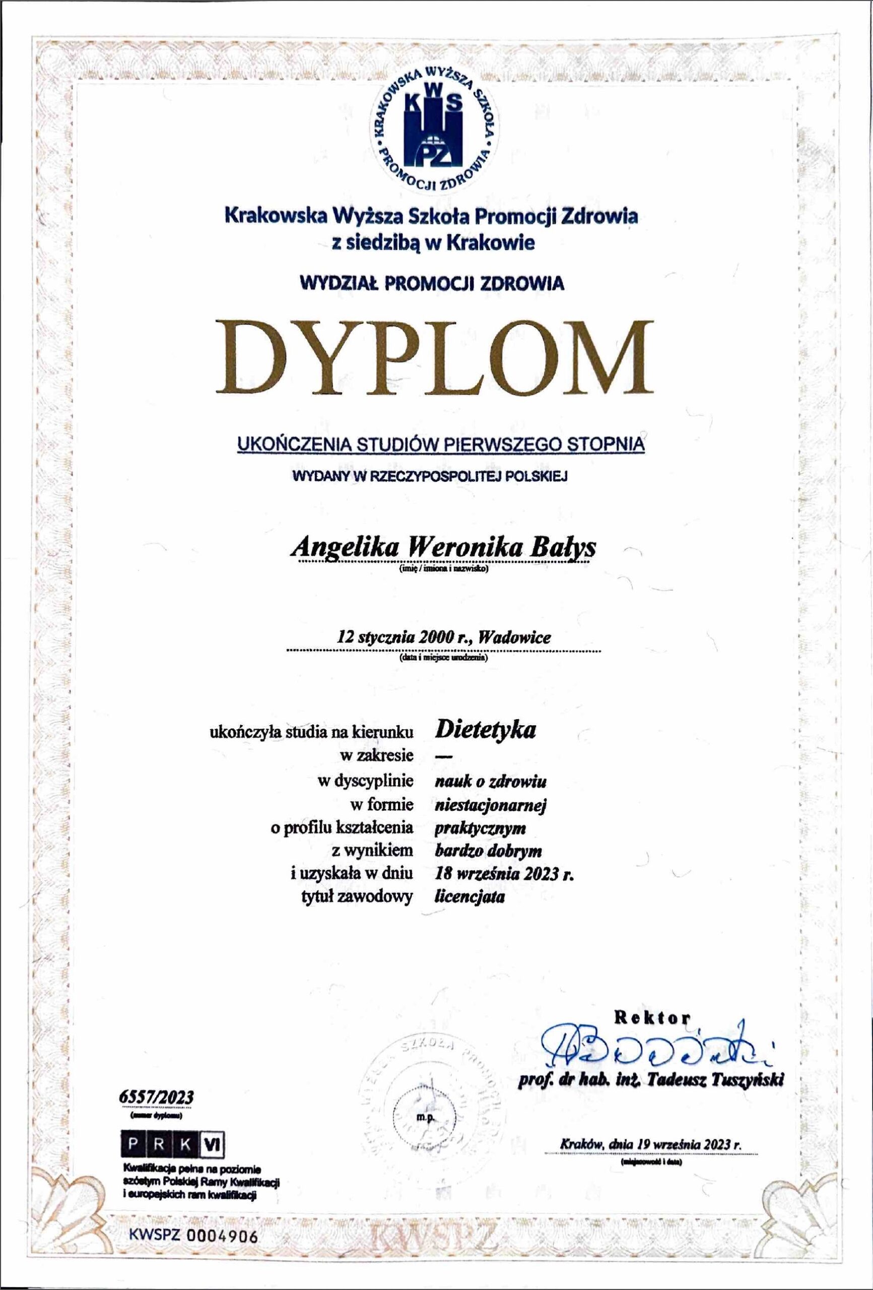 Dyplom licencjacki - dietetyka
